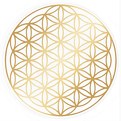 atalantes spirit Blume des Lebens Aufkleber 3cm, 100 Stück mit Schutzlack - Farbe Gold - 1 Außenkreis - ein Kreis - Folie transparent von atalantes spirit