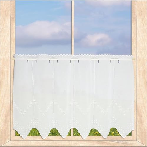 atelier alles-Spitze Blickdichte Scheibengardine Blanca mit Fantasie-Stickerei in weiß | Hochwertige Kurzgardine für eine stilvolle Fenstergestaltung | Höhe x Breite 55 x 80 cm atelier alles-Spitze Blickdichte Scheibengardine Blanca mit Fantasie-Stickerei in weiß | Hochwertige Kurzgardine für eine stilvolle Fenstergestaltung | Höhe x Breite 55 x 80 cm von atelier alles-Spitze