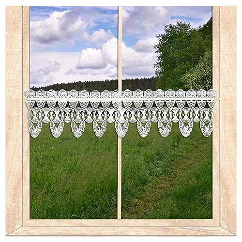atelier alles-Spitze Hochwertige weiße Kurzgardine Ally | Halbtransparente Scheibengardine, ideal für wohnliche Einrichtungen | traditionell und modern | Höhe x Breite: 15 x 112 cm atelier alles-Spitze Hochwertige weiße Kurzgardine Ally | Halbtransparente Scheibengardine, ideal für wohnliche Einrichtungen | traditionell und modern | Höhe x Breite: 15 x 112 cm von atelier alles-Spitze