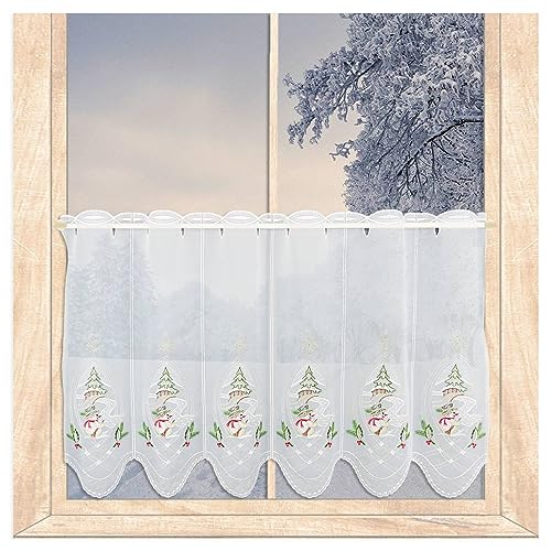atelier alles-Spitze Winter-Scheibengardine Kleiner Schneemann mit Tannenbaum | Zauberhaft bestickte halbtransparente Kurzgardine | Höhe x Breite: 55 x 128 cm atelier alles-Spitze Winter-Scheibengardine Kleiner Schneemann mit Tannenbaum | Zauberhaft bestickte halbtransparente Kurzgardine | Höhe x Breite: 55 x 128 cm von atelier alles-Spitze