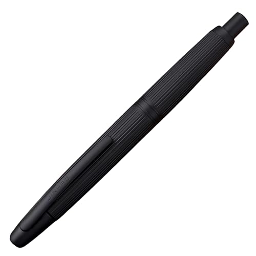 JinHao 10 Press Füllfederhalter mit Box, einziehbare extra feine Feder, Metall, gebürstet, mattschwarz, Tintenstift mit Tintenkonverter-Set zum Schreiben von atokiss