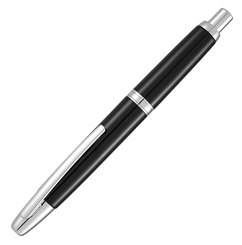 JinHao 10 Press Füllfederhalter mit Box, einziehbare feine Feder, feine Spitze, Tintenstift mit Tintenkonverter-Set zum Schreiben (Hell Schwarz) von atokiss