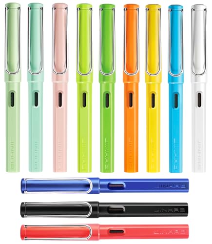 Jinhao 619 Füllfederhalter-Set, Kunstharz, feine Spitze mit Tintenkonverter, Kalligraphie-Schreibstifte, 12 Stück Jinhao 619 Füllfederhalter-Set, Kunstharz, feine Spitze mit Tintenkonverter, Kalligraphie-Schreibstifte, 12 Stück von atokiss