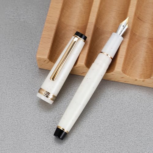 Jinhao 82 Winter Snow Clear Acryl-Füllfederhalter, feine Spitze, Goldverzierung, mit Konverter-Schreibstift von atokiss