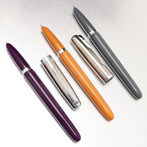 Jinhao 86 Füllfederhalter, 3 Stück, Khaki, Grau, Traubenviolett, extra feine Feder mit Tintenkonverter Jinhao 86 Füllfederhalter, 3 Stück, Khaki, Grau, Traubenviolett, extra feine Feder mit Tintenkonverter von atokiss
