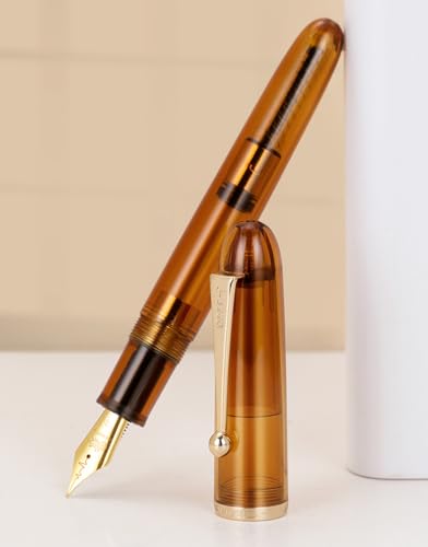 Jinhao 9016 Acryl-Füllfederhalter Dadao-Serie, transparent-braun, Herzschlag-Feder mit großem Tintenkonverter von atokiss