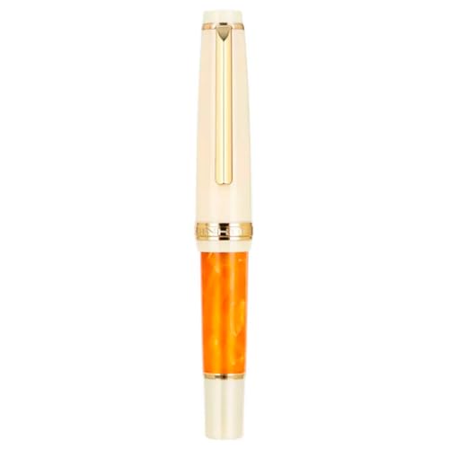 atokiss Jinhao 82 Mini Acryl Füllfederhalter Feine Feder mit Konverter Golden Orange Kurze Tasche Mini Signature Travel Pen von atokiss