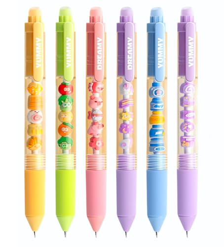 atokiss Kawaii Löschbare Gelschreiber 6 Stück, Niedliche String String DIY Stift 0,5 mm schwarze Tinte, glattes Schreiben einziehbarer Kugelschreiber, schnell trocknend für Schule Bürobedarf atokiss Kawaii Löschbare Gelschreiber 6 Stück, Niedliche String String DIY Stift 0,5 mm schwarze Tinte, glattes Schreiben einziehbarer Kugelschreiber, schnell trocknend für Schule Bürobedarf von atokiss