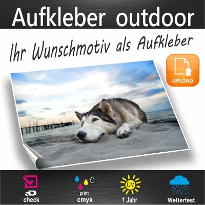 Aufkleber mit Wunschmotiv DIN A8 (7,4 x 5,2cm) - Visitenkartenformat (50) von aufkleberdealer.de