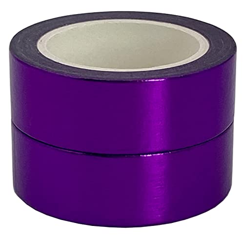 aufodara 2 Rollen 10m x 15mm Washi Tape Set Deko Klebeband Glitter Metallic Goldfarbe DIY Scrapbook Basteln (Lila) von aufodara