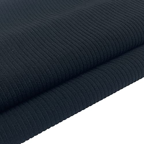 aufodara 2 Stück Cord Stoff 47x95cm Polsterstoff Quiltingstoffe Deko Stoff Stoffe zum Nähen DIY Artcraft Handarbeit Kissenbezüge Stoff (Schwarz) von aufodara