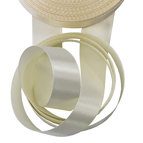 22 Meters Schleifenband Geschenkband Satinband 20 mm breit Dekoband Satin Bastelband für DIY Craft Hochzeit Party Geschenk Verpackung (Elfenbein, 4/5 Inch - 24 Yards) von aufodara