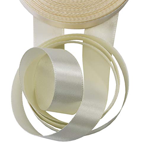 aufodara 22 Meters Schleifenband Geschenkband Satinband 20 mm breit Dekoband Satin Bastelband für DIY Craft Hochzeit Party Geschenk Verpackung (Elfenbein, 4/5 Inch - 24 Yards) von aufodara