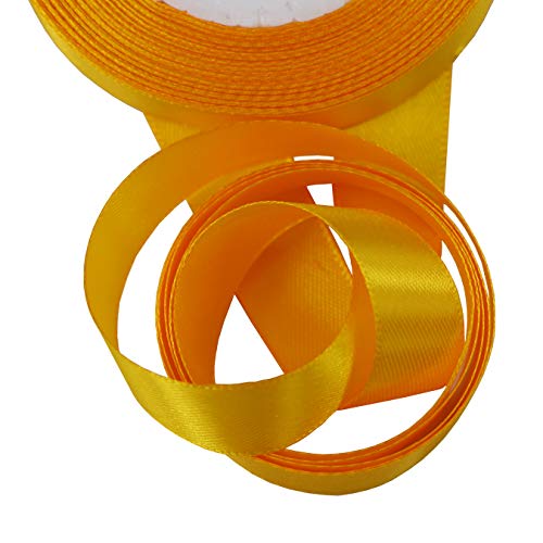 aufodara 22 Meters Schleifenband Geschenkband Satinband 20 mm breit Dekoband Satin Bastelband für DIY Craft Hochzeit Party Geschenk Verpackung (Gelb, 4/5 Inch - 24 Yards) von aufodara