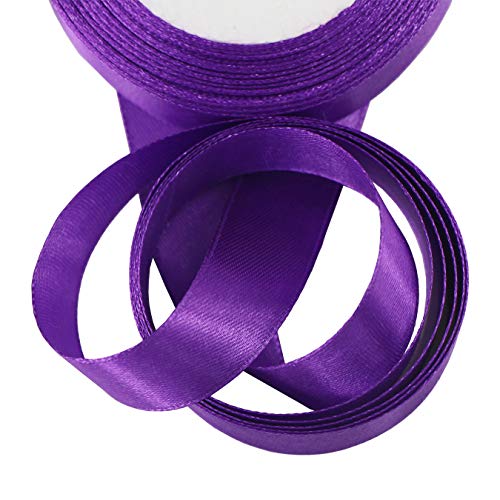 22 Meters Schleifenband Geschenkband Satinband 20 mm breit Dekoband Satin Bastelband für DIY Craft Hochzeit Party Geschenk Verpackung (Lila, 4/5 Inch - 24 Yards) von aufodara