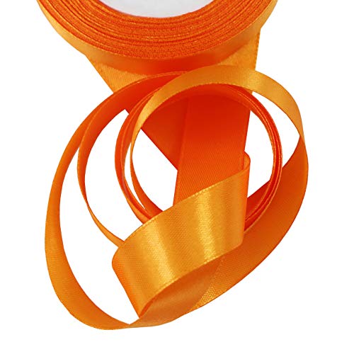 22 Meters Schleifenband Geschenkband Satinband 20 mm breit Dekoband Satin Bastelband für DIY Craft Hochzeit Party Geschenk Verpackung (Orange, 4/5 Inch - 24 Yards) von aufodara