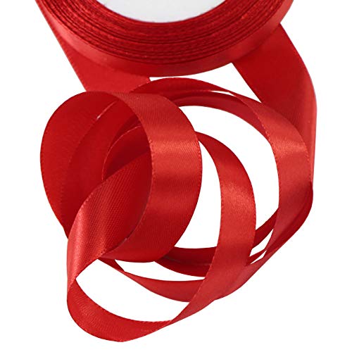 aufodara 22 Meters Schleifenband Geschenkband Satinband 20 mm breit Dekoband Satin Bastelband für DIY Craft Hochzeit Party Geschenk Verpackung (Rot, 4/5 Inch - 24 Yards) von aufodara