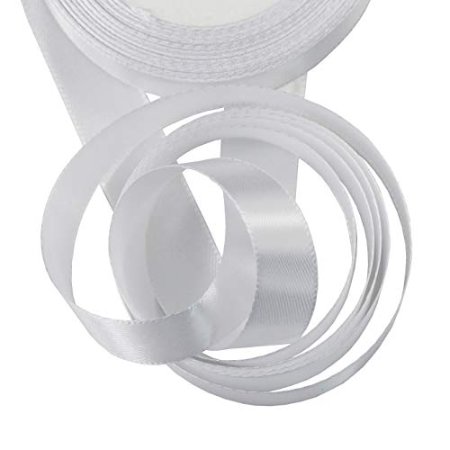 aufodara 22 Meters Schleifenband Geschenkband Satinband 20 mm breit Dekoband Satin Bastelband für DIY Craft Hochzeit Party Geschenk Verpackung (Weiss, 4/5 Inch - 24 Yards) von aufodara