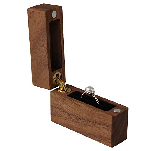 aufodara Holz Ring Box Handgefertigte Einzigartige Ring-Box Kleine Schmuckschatullen (Brown) von aufodara