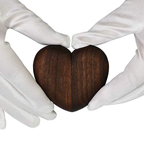 aufodara Klein Ring Box Ringschachtel Holz Herz Personalisiert Schmuckschatulle Verlobung Hochzeit Ringbox Handgemacht (Braun) von aufodara