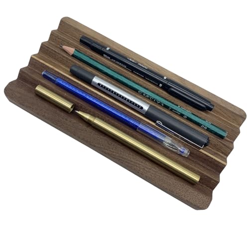 aufodara Stiftablage Holz 20x10cm Schreibtischablage Stiftköcher für Stifte Pinsel für Kugelschreiber und Füller von aufodara
