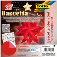 Bascetta-Stern Set "Transparentpapier", Rot - Ø 20 cm Bascetta-Stern Set "Transparentpapier", Rot - Ø 20 cm von folia