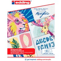 edding Acryl-/Ölmalblock - Postkarte von Weiß