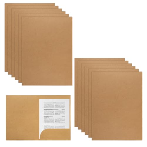 Aupawdy 12er Kraftpapier Mappe in A4 Format, Präsentationsmappe Folder, Dokumentenmappe Mit Visitenkartenschlitz, Aktentasche, Besprechungen, Berichte Geeignet für Büros, Schulen usw. von aupawdy