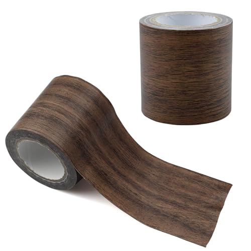 Aupawdy Klebeband Holzoptik - 1 Stück Reparatur Boden Dunkelbraun für Küche, Badezimmer, Wand, Möbel - Adhesive Tape von aupawdy