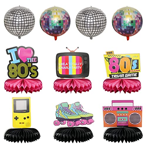 aupawdy 10 Stück 80er Jahre Party Deko Disco Foil Balloons Regenbogen Rollschuh Folienballon Radio Boombox Luftballon Retro Thema Hip Hop Disco 80s 90s Geburtstag Party Dekoration von aupawdy
