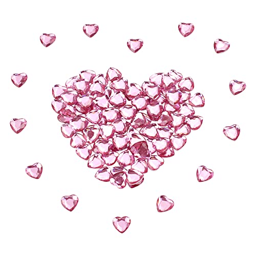 aupawdy 1000 Stück Rosa Herzen Diamantkristalle Acrylic Heart Diamanten Herz Deko Kristalle Konfetti Diamanten zum DIY Verzieren Dekoration Hochzeit Verlobung,Valentinstag von aupawdy