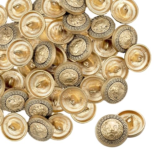 aupawdy 25 Stück knöpfe gold runde Knöpfe Dekorative Knöpfe aus Metall Vintage Shank Buttons Für Blazer, Anzüge, Mantel, Uniform Und Jacke von aupawdy