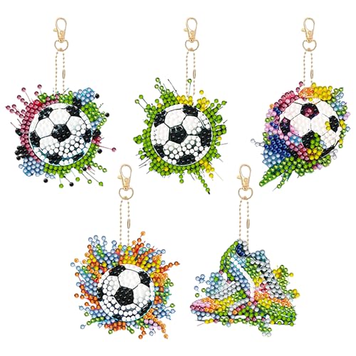 aupawdy 5 Stück Diamond Painting Schlüsselanhänger, Fußball Diamant Malerei Schlüsselanhänger, Schlüsselanhänger Fußball, Diamond Painting set für Kinder Damen Herren Tasche aupawdy 5 Stück Diamond Painting Schlüsselanhänger, Fußball Diamant Malerei Schlüsselanhänger, Schlüsselanhänger Fußball, Diamond Painting set für Kinder Damen Herren Tasche von aupawdy