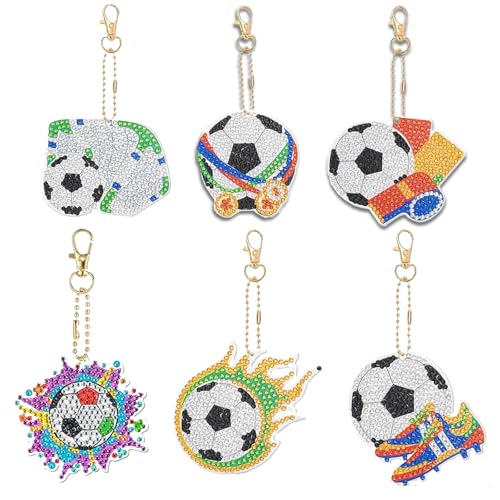 aupawdy 6 Stück Diamond Painting Schlüsselanhänger, Diamond Schlüsselanhänger, Fußball Diamant Malerei Schlüsselanhänger DIY Diamant Malerei Schlüsselbund Football aupawdy 6 Stück Diamond Painting Schlüsselanhänger, Diamond Schlüsselanhänger, Fußball Diamant Malerei Schlüsselanhänger DIY Diamant Malerei Schlüsselbund Football von aupawdy