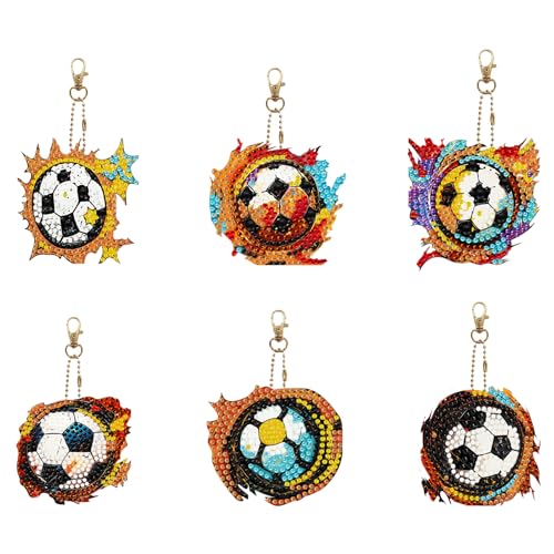 aupawdy Diamond Painting Schlüsselanhänger, 6 Stück Diamond Schlüsselanhänger, Fußball Diamant Malerei Schlüsselanhänger DIY Diamant Malerei Schlüsselbund Football für Damen Herren Tasche aupawdy Diamond Painting Schlüsselanhänger, 6 Stück Diamond Schlüsselanhänger, Fußball Diamant Malerei Schlüsselanhänger DIY Diamant Malerei Schlüsselbund Football für Damen Herren Tasche von aupawdy