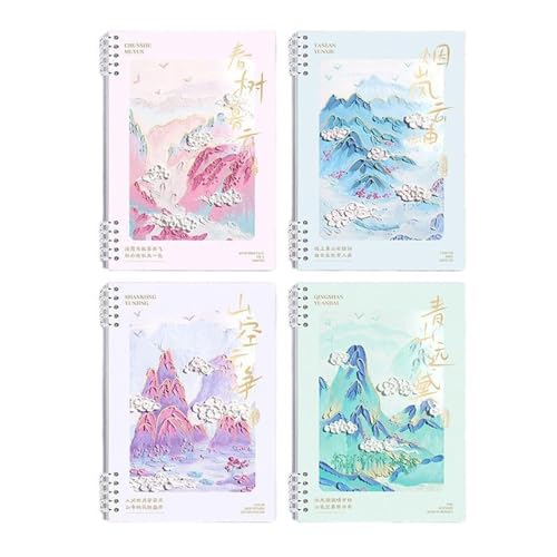 aupawdy Notizblock A5 Liniert, 4 Stück Notizbuch 80 Blatt pro Buch/160 Seiten, Öl Gemälde Stil Abdeckung Spiralblock A5, ideal für Studiennotizen & Kreativskizzen, PVC Hardcover,20,6×14,4 cm aupawdy Notizblock A5 Liniert, 4 Stück Notizbuch 80 Blatt pro Buch/160 Seiten, Öl Gemälde Stil Abdeckung Spiralblock A5, ideal für Studiennotizen & Kreativskizzen, PVC Hardcover,20,6×14,4 cm von aupawdy