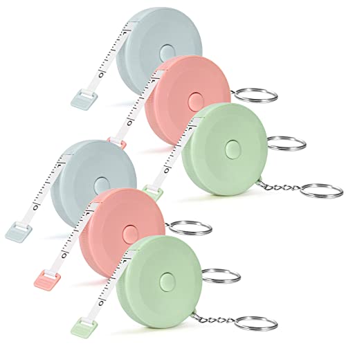 6 Stück Maßband Körper 200 cm/79 Zoll Doppelseitiges Massband mit Schlüsselring Einziehbares Weiches Maßband zum Nähen für Körpergröße, Kleidung, Oberweite, Kopfumfang, Längenmessung 6 Stück Maßband Körper 200 cm/79 Zoll Doppelseitiges Massband mit Schlüsselring Einziehbares Weiches Maßband zum Nähen für Körpergröße, Kleidung, Oberweite, Kopfumfang, Längenmessung von aurorayer