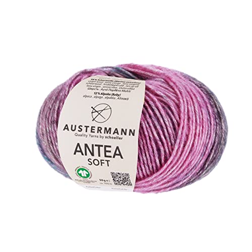 Antea Soft - Farbverlaufsgarn aus einer Baumwolle-Alpaka Mischung - 50g Effektwolle zum Stricken Farbe 05 - Cyclam von austermann