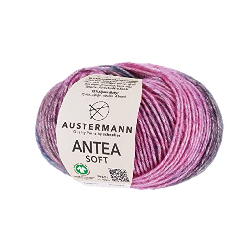 Antea Soft - Farbverlaufsgarn aus einer Baumwolle-Alpaka Mischung - 50g Effektwolle zum Stricken Farbe 05 - Cyclam Antea Soft - Farbverlaufsgarn aus einer Baumwolle-Alpaka Mischung - 50g Effektwolle zum Stricken Farbe 05 - Cyclam von austermann