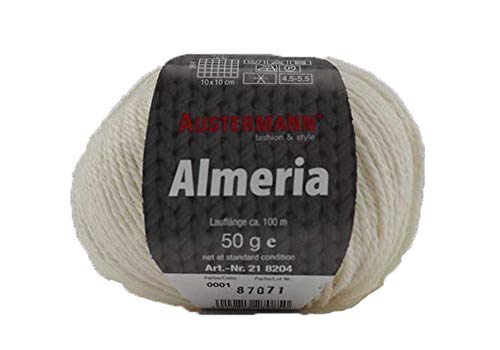Austermann Wolle Almeria Fb. 01 - wollweiß, edle Wolle mit Merinowolle, Alpaka superfein und Seide Austermann Wolle Almeria Fb. 01 - wollweiß, edle Wolle mit Merinowolle, Alpaka superfein und Seide von austermann