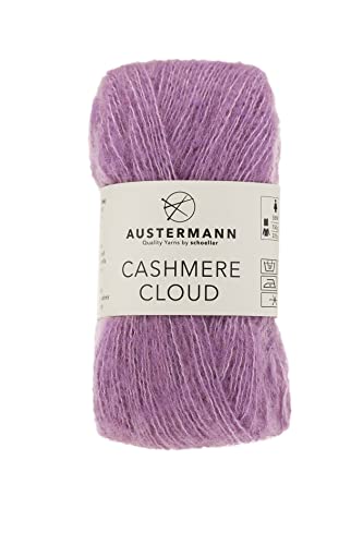 austermann Cashmere Cloud - Kaschmir Wollmischung zum Stricken - Lauflänge 180m je 25g Knäuel Farbe 04 - Mauve von austermann