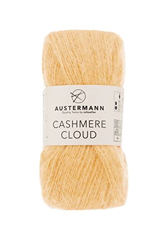 austermann Cashmere Cloud - Kaschmir Wollmischung zum Stricken - Lauflänge 180m je 25g Knäuel Farbe 07 - Honig von austermann