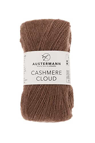 austermann Cashmere Cloud - Kaschmir Wollmischung zum Stricken - Lauflänge 180m je 25g Knäuel Farbe 09 - Zimt von austermann
