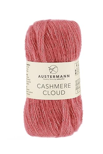 austermann Cashmere Cloud - Kaschmir Wollmischung zum Stricken - Lauflänge 180m je 25g Knäuel Farbe 13 - Rosenholz von austermann