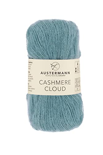 austermann Cashmere Cloud - Kaschmir Wollmischung zum Stricken - Lauflänge 180m je 25g Knäuel Farbe 14 - Fjord von austermann