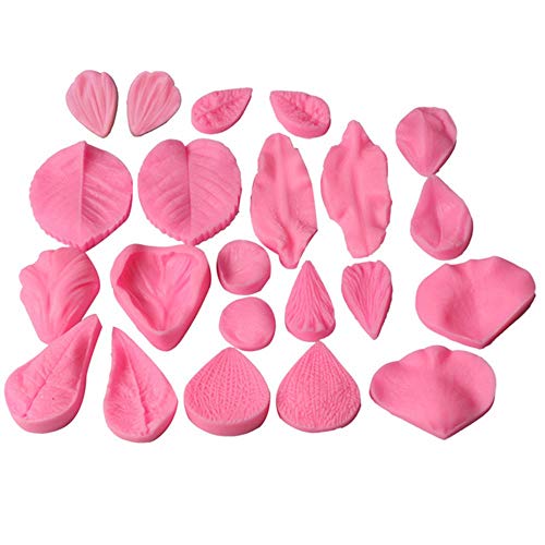 ausuky 22 Stück Blütenblätter Silikonform Kuchen Backen Modell Seife Modell Gummy Dekoration von ausuky