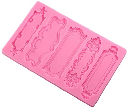 ausuky DIY Barock Schnörkel Relief Kuchen Bordüre Form Rahmen Silikon Fondant Kuchen Dekor (B) von ausuky