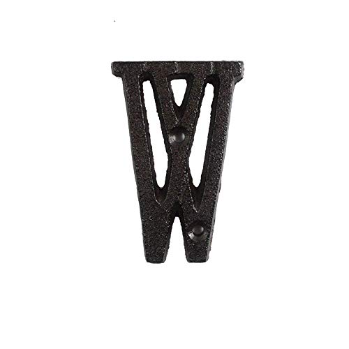 ausuky Gusseisen-Retro-Metall-Buchstaben Zahlen Zeichen Adresse Tür Café Wand Dekor A bis Z, 0 bis 9 (W) von ausuky