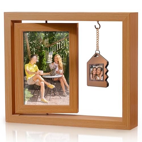 auvstar Bilderrahmen Drehbare mit Apple Findmy,Holz Picture Frame,E-Ink Kann Text und Bilder Selbst Gestalten,10.2x15cm Photo Frame,Holzrahmen,Fotorahmen Personalisierte Foto Geschenk(BC) von auvstar