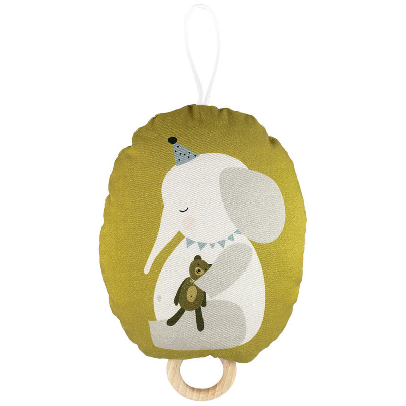 ava&yves - Spieluhr Elefant Mit Teddy In Moosgrün von ava&yves
